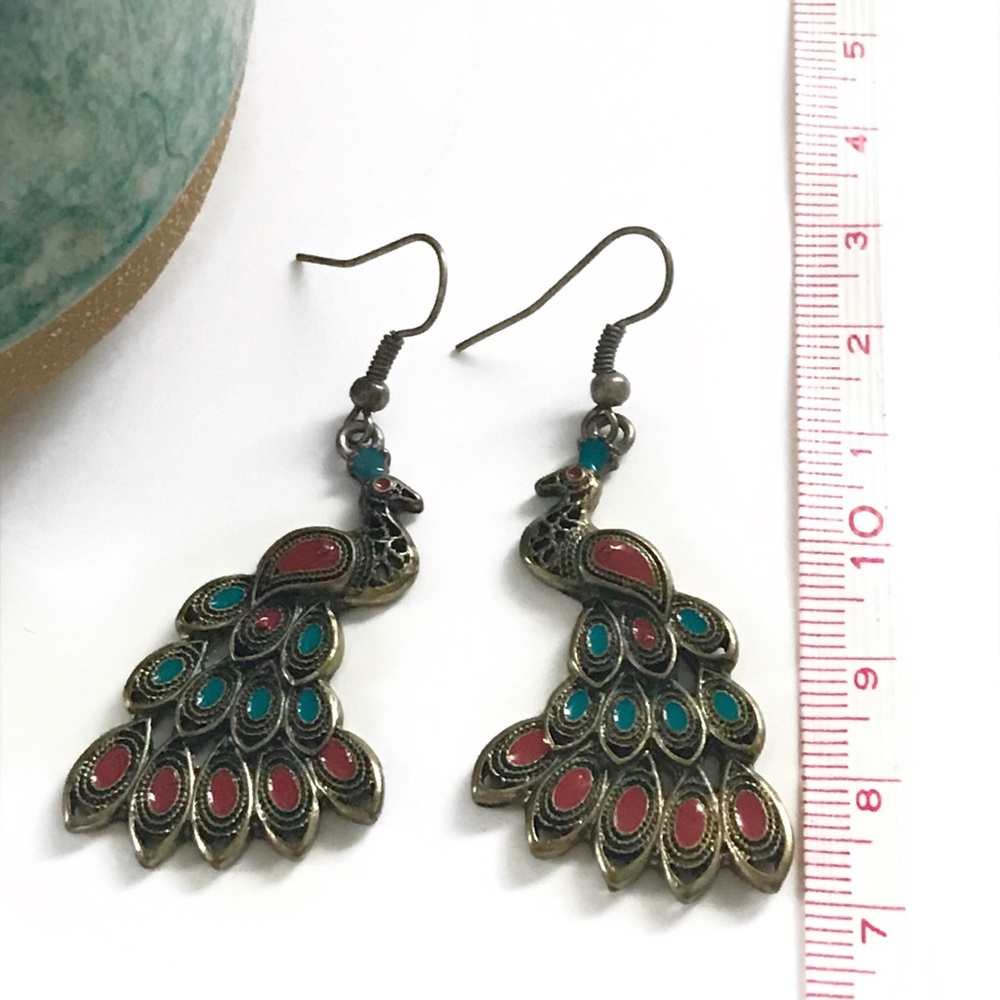 Peacock earrings